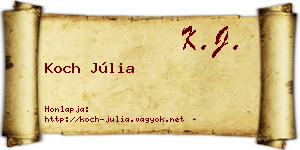 Koch Júlia névjegykártya